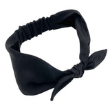 Black Linen bow headband 