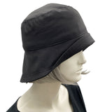 Boston Millinery Black Rain hat the Eleanor style cloche hat women. Handmade. Side view