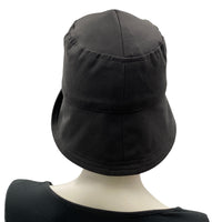 Boston Millinery Black Rain hat the Eleanor style cloche hat women. Handmade , Rear View