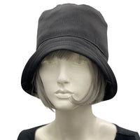 Boston Millinery Black Rain hat the Eleanor style cloche hat women. Handmade 