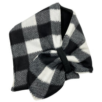 Buffalo Plaid bucket hat in black and white  matching neck scarf