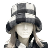 Buffalo Plaid bucket hat in black and white 