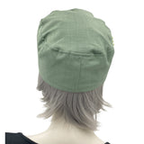 Linen Cadet Cap with Ribbon Flowers rear view