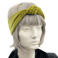 Chartreuse Velvet stretch Headband Boston Millinery