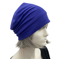 Handmade hats Boston Millinery Royal Blue chemo beanie women