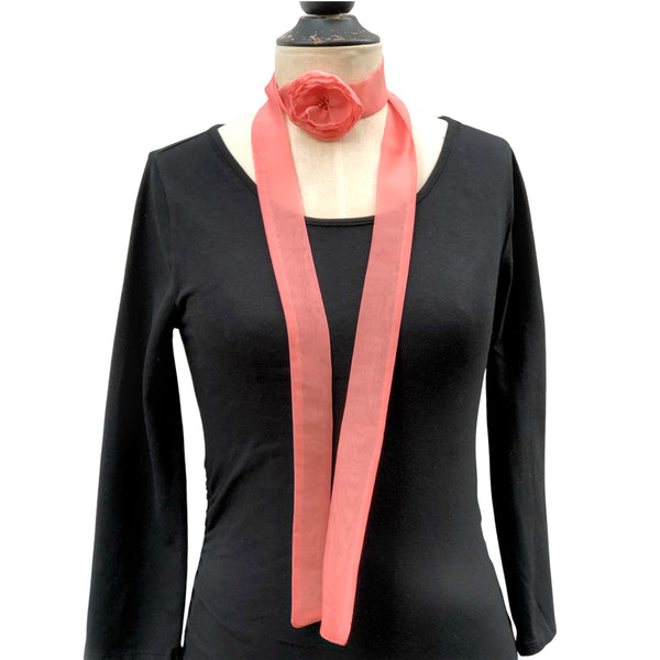 Chiffon Rose Necklace Scarf