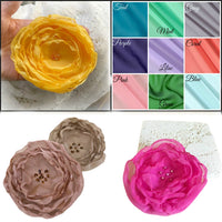 Chiffon rose brooches color options