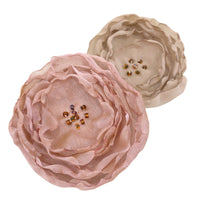 Chiffon rose brooches dusky pink cappuccino