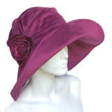 Wide Brim Velvet Derby Hat for Women