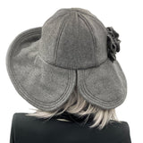 Wide brim winter hats women open rear brim