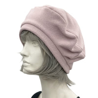 Dusky Pink Fleece Beret Boston Millinery 