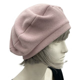 Dusky Pink Fleece Beret Boston Millinery 