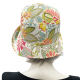 Vintage style cloche hat handmade in soft cotton and fully lined Boston Millinery rear view