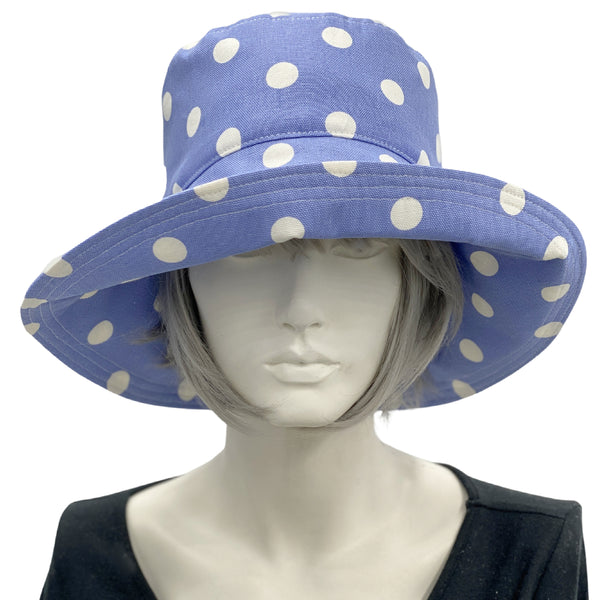 Polka Dot Spot Wide Brim Summer Sun Hat - The Eleanor Cloche