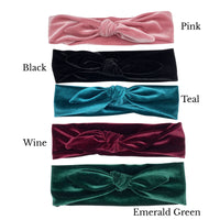 Velvet Stretch Headbands| Bow, Knot and Twist Style in Many Colors