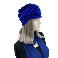 Boston Millinery royal blue velvet turban Gatsby style