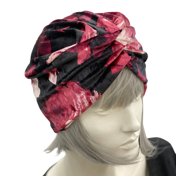 Velvet Turban with Rose Design | The Evie