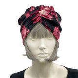 Velvet Turban with Rose Design | The Evie front view