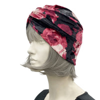 Velvet Turban with Rose Design | The Evie side view