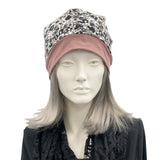 Women's Pretty Pink and Black Reversible Slouchy Hat
