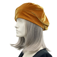 Boston Millinery Beret for women in gold velvet