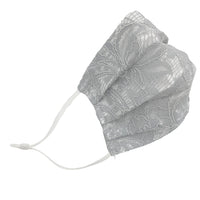 Boston Millinery Pleated Gray lace face mask  bridal wedding special occasion social distancing