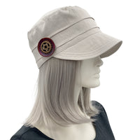 Heather gray linen cadet cap for Women Boston Millinery
