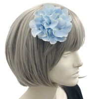 Pale blue hydrangea flower hair clip fascinator