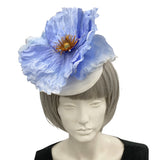 periwinkle poppy fascinator headband headpiece Kentucky Derby and Wedding 