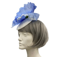 periwinkle poppy fascinator headband headpiece Kentucky Derby and Wedding 