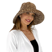 Leopard print derby  Spring and Summer Sun Hat Wide brim Boston Millinery 