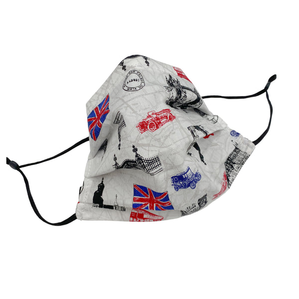 London Landmaark Face mask in 100% cotton cloth and adjustable ear elastics 