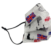 London Landmaark Face mask in 100% cotton cloth and adjustable ear elastics 