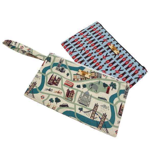 London Lovers Zipper Pouches with Wristlet