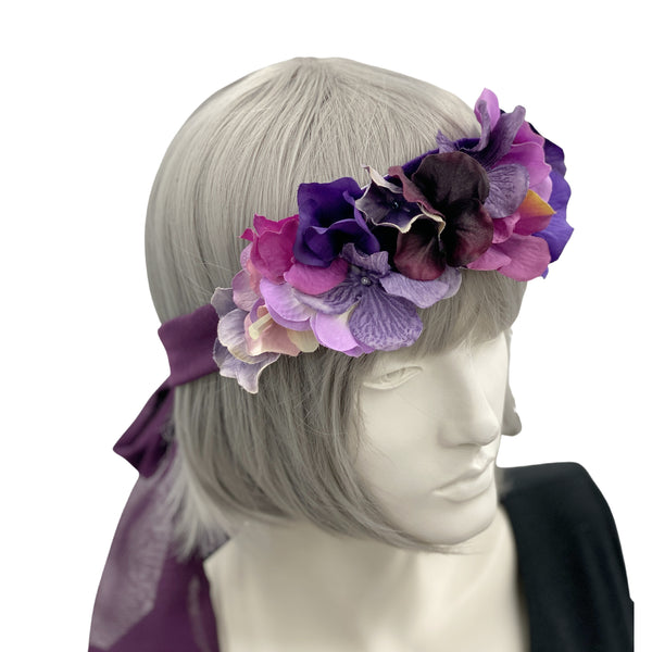 Purple Hydrangea Flower Crown | Fascinator