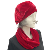 Velvet Beret and Matching Infinity Scarf | Choose Your Color