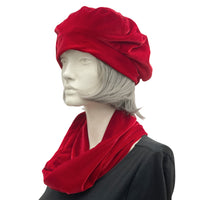 Velvet Beret and Matching Infinity Scarf | Choose Your Color
