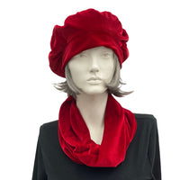 Velvet Beret and Matching Infinity Scarf | Choose Your Color