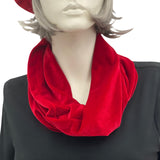 Velvet Single Wrap Infinity Neck Warmer red Boston Millinery