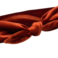 Stretch Velvet Bow Headband Burnt Orange | More Colors Available