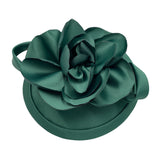 Hunter green flower handmade fascinator satin the Duchess