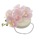 Pillbox Hat in cream with pink orchid spray handmade Boston Millinery