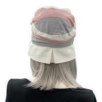 20's inspired Tri color cloche hat pink gray white Boston Millinery