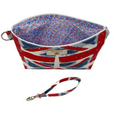 Union Jack wristlet purse interior view 