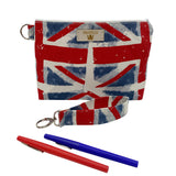 Union Jack wristlet purse detachable handle
