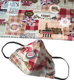 United Kingdom Theme in Red | Handmade Cotton Face Masks