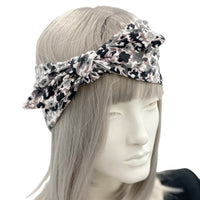 Knotted Bow Boho Head Wrap in Stretch Jersey,  Floral | Spring Collection