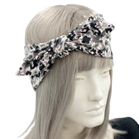Knotted Bow Boho Head Wrap in Stretch Jersey,  Floral | Spring Collection