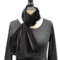 black long velvet scarf handmade 