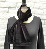 Red Velvet Scarf, Long Scarf, Available in many Colors, Handmade in the USA, Gift For best Friend Female